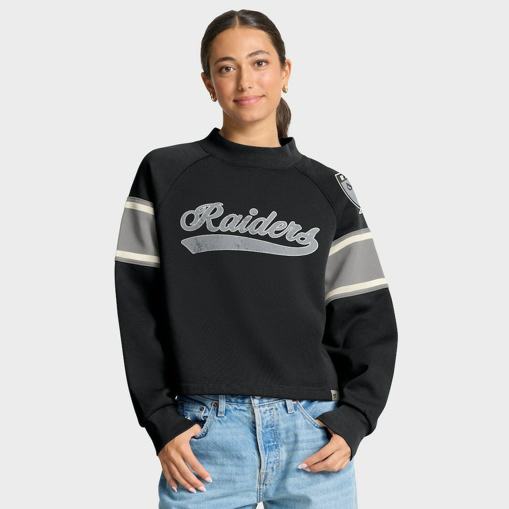 Las Vegas Raiders Oversized Hometown Toss Sweep Mock Neck Pullover Black | Fanatics