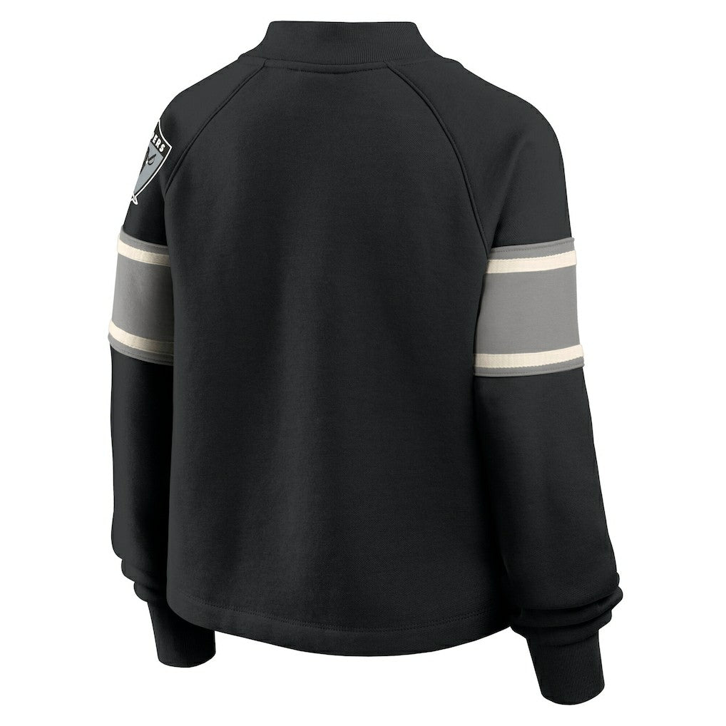 Las Vegas Raiders Oversized Hometown Toss Sweep Mock Neck Pullover Black | Fanatics