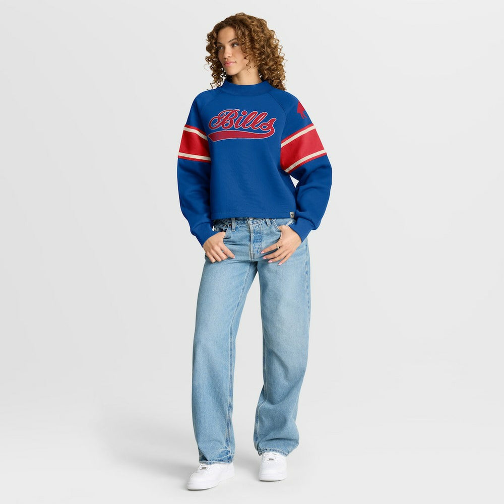 Buffalo Bills Oversized Hometown Toss Sweep Mock Neck Pullover Royal | Fanatics