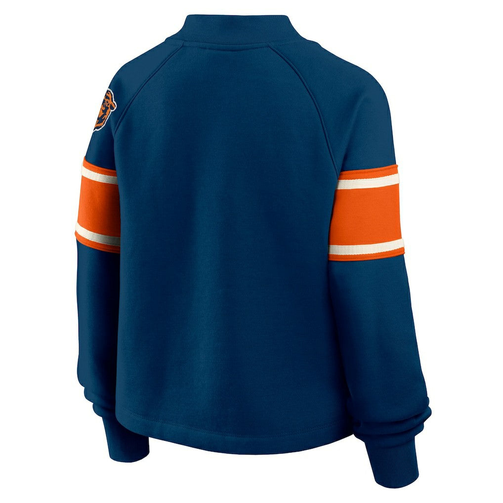 Chicago Bears Oversized Hometown Toss Sweep Mock Neck Pullover Navy | Fanatics