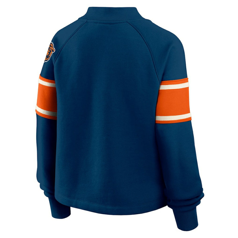 Chicago Bears Oversized Hometown Toss Sweep Mock Neck Pullover Navy | Fanatics
