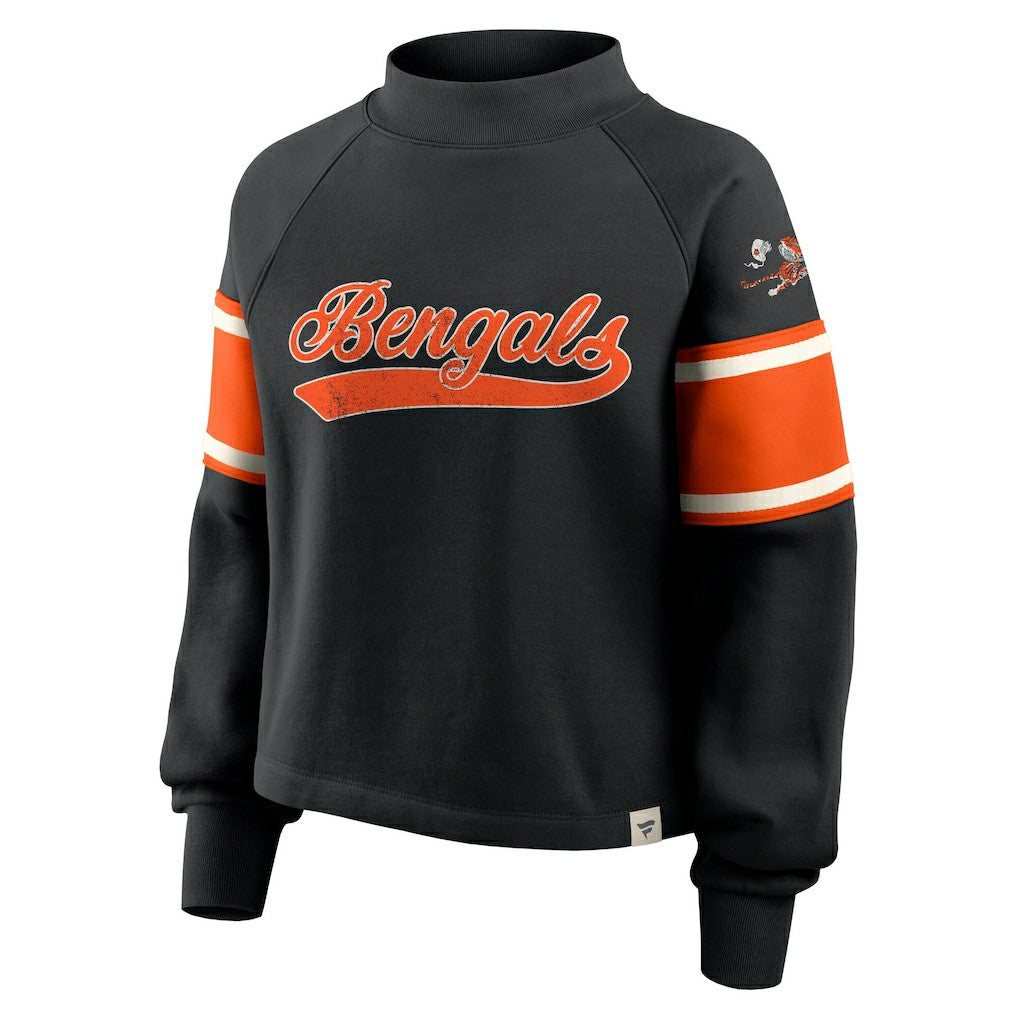 Cincinnati Bengals Oversized Hometown Toss Sweep Mock Neck Pullover Black | Fanatics