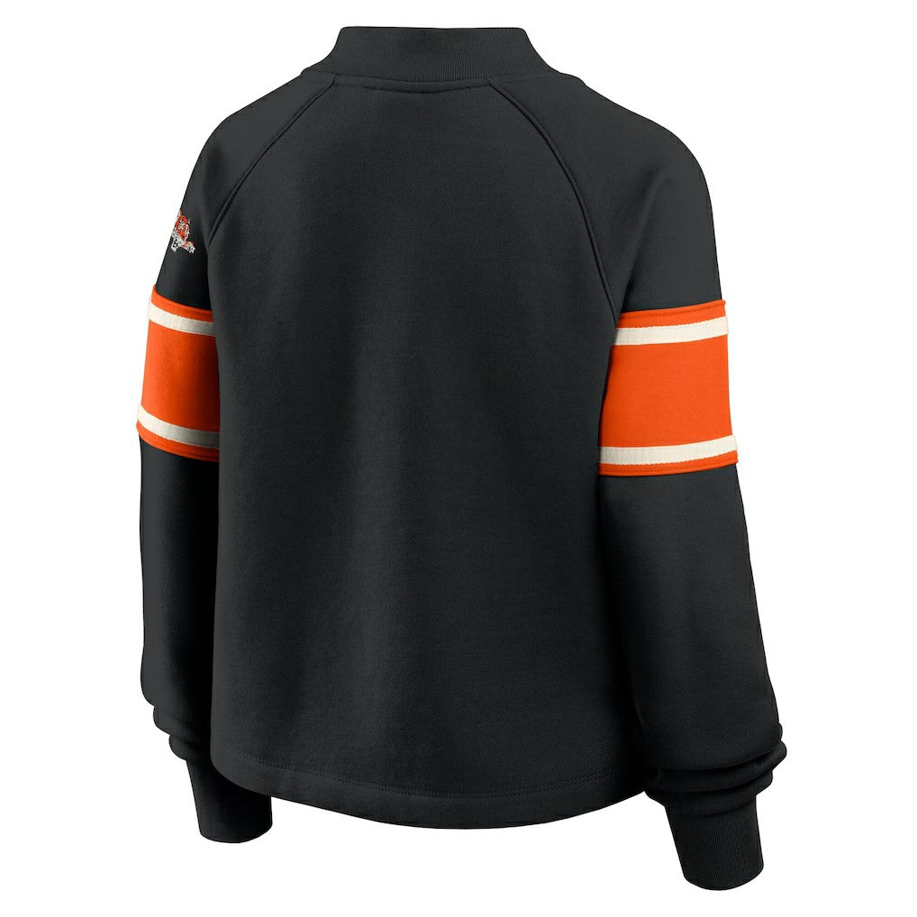 Cincinnati Bengals Oversized Hometown Toss Sweep Mock Neck Pullover Black | Fanatics