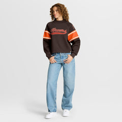 Cleveland Browns Oversized Hometown Toss Sweep Mock Neck Pullover Brown | Fanatics