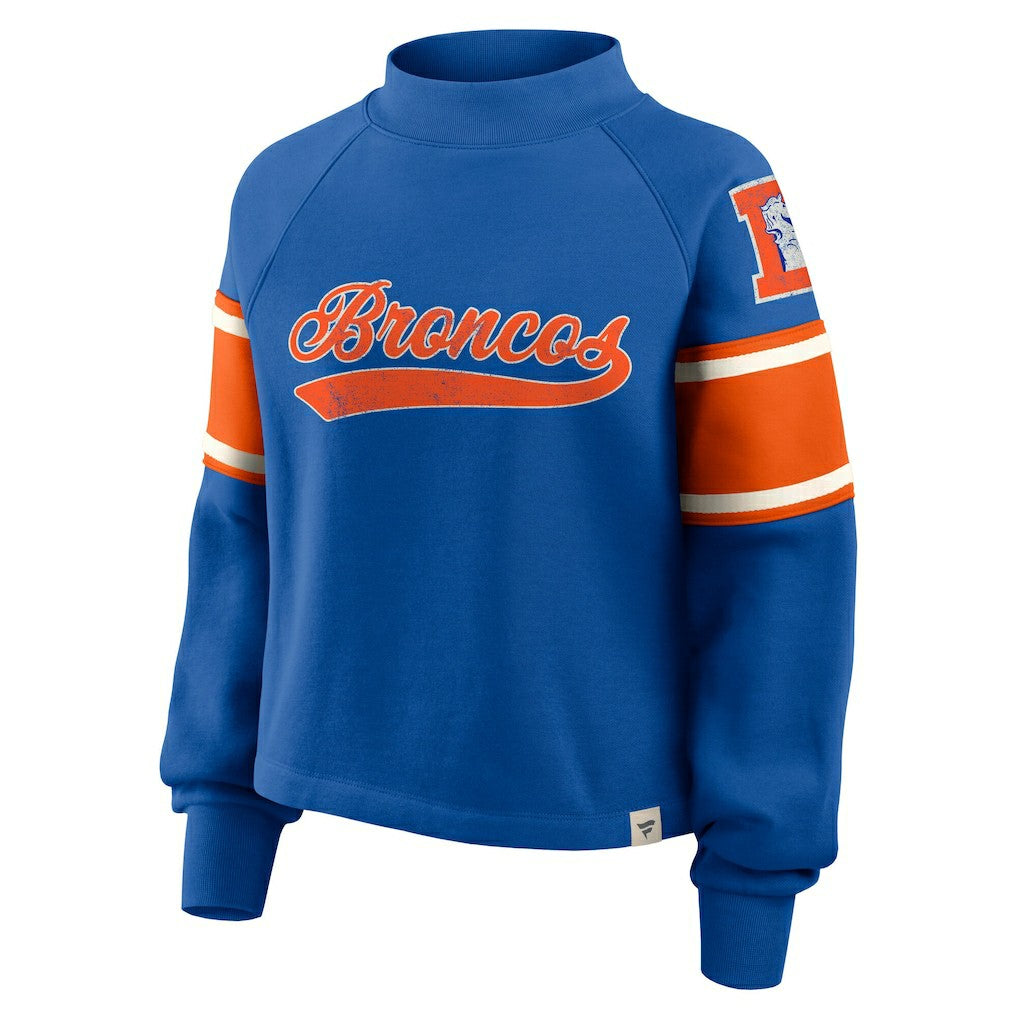 Denver Broncos Oversized Hometown Toss Sweep Mock Neck Pullover Royal | Fanatics