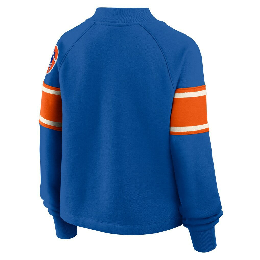 Denver Broncos Oversized Hometown Toss Sweep Mock Neck Pullover Royal | Fanatics