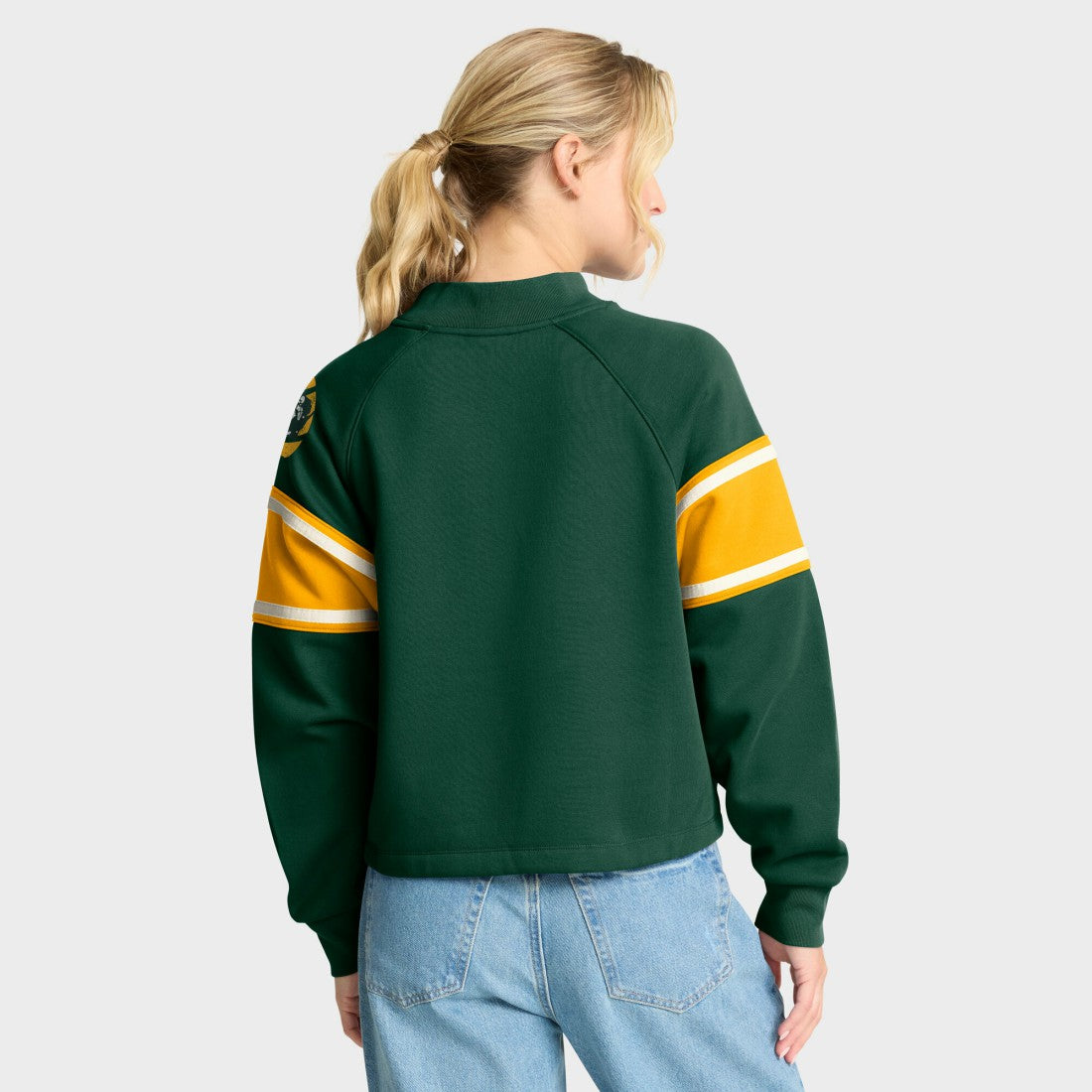 Green Bay Packers Oversized Hometown Toss Sweep Mock Neck Pullover Green | Fanatics