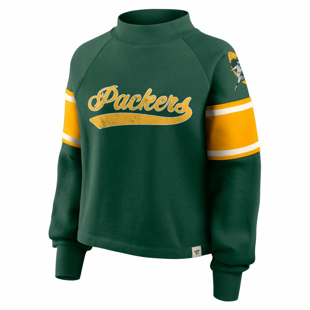 Green Bay Packers Oversized Hometown Toss Sweep Mock Neck Pullover Green | Fanatics