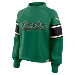 Philadelphia Eagles Oversized Hometown Toss Sweep Mock Neck Pullover Kelly Green | Fanatics