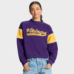 Minnesota Vikings Oversized Hometown Toss Sweep Mock Neck Pullover Purple | Fanatics