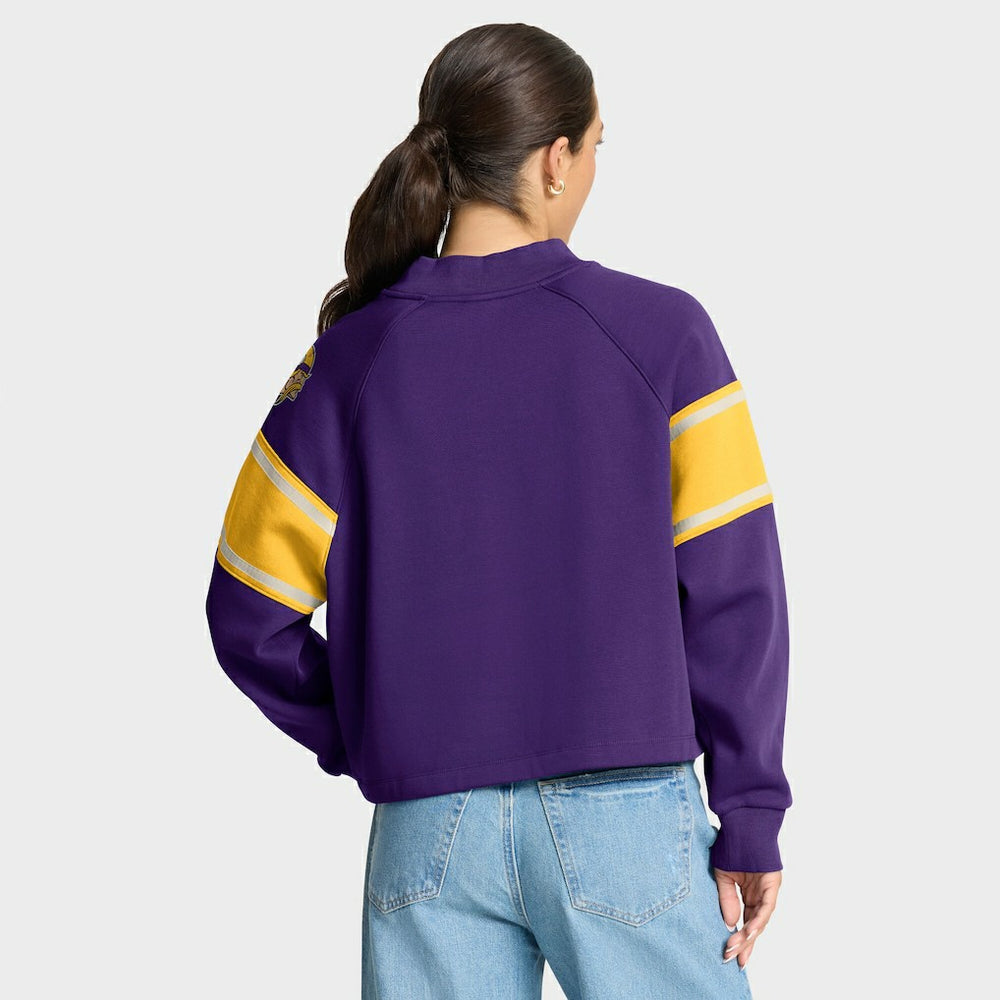Minnesota Vikings Oversized Hometown Toss Sweep Mock Neck Pullover Purple | Fanatics