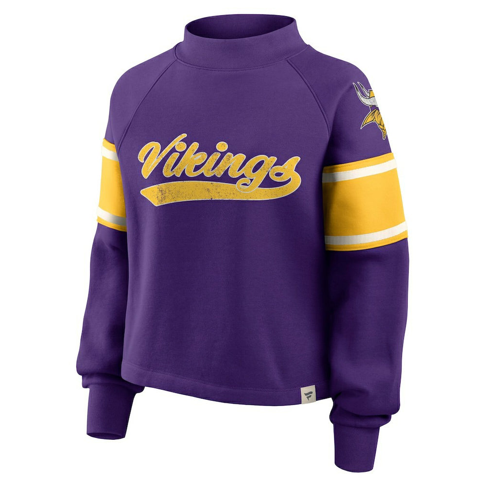 Minnesota Vikings Oversized Hometown Toss Sweep Mock Neck Pullover Purple | Fanatics