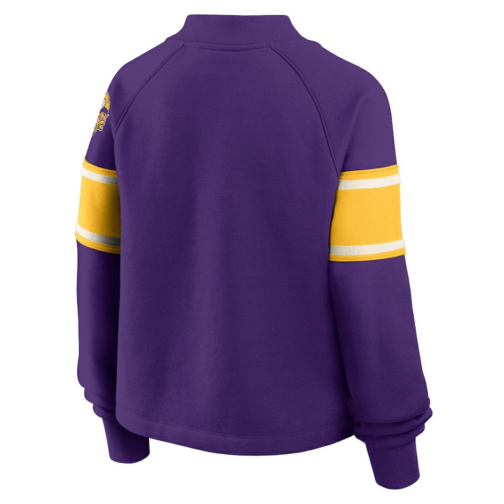 Minnesota Vikings Oversized Hometown Toss Sweep Mock Neck Pullover Purple | Fanatics