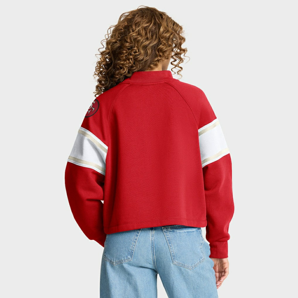 San Francisco 49ers Oversized Hometown Toss Sweep Mock Neck Pullover Scarlet | Fanatics