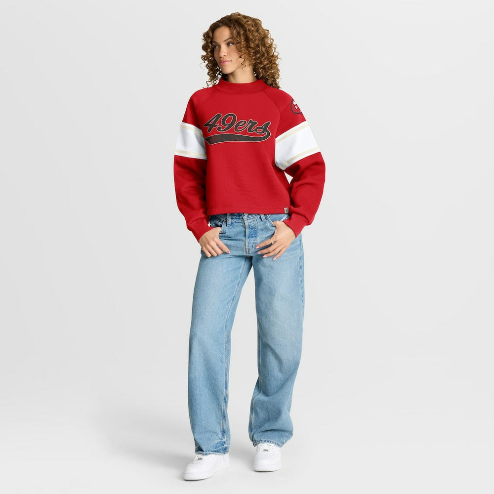 San Francisco 49ers Oversized Hometown Toss Sweep Mock Neck Pullover Scarlet | Fanatics