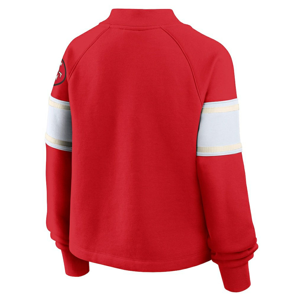 San Francisco 49ers Oversized Hometown Toss Sweep Mock Neck Pullover Scarlet | Fanatics