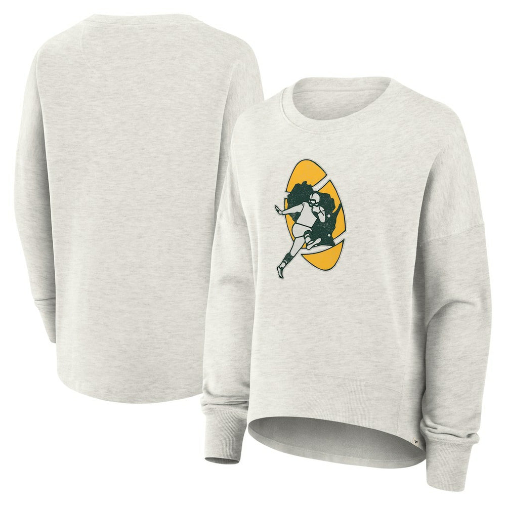 Green Bay Packers Women's Oversized Hometown Pullover Sweatshirt Heather Gray | Fanatics