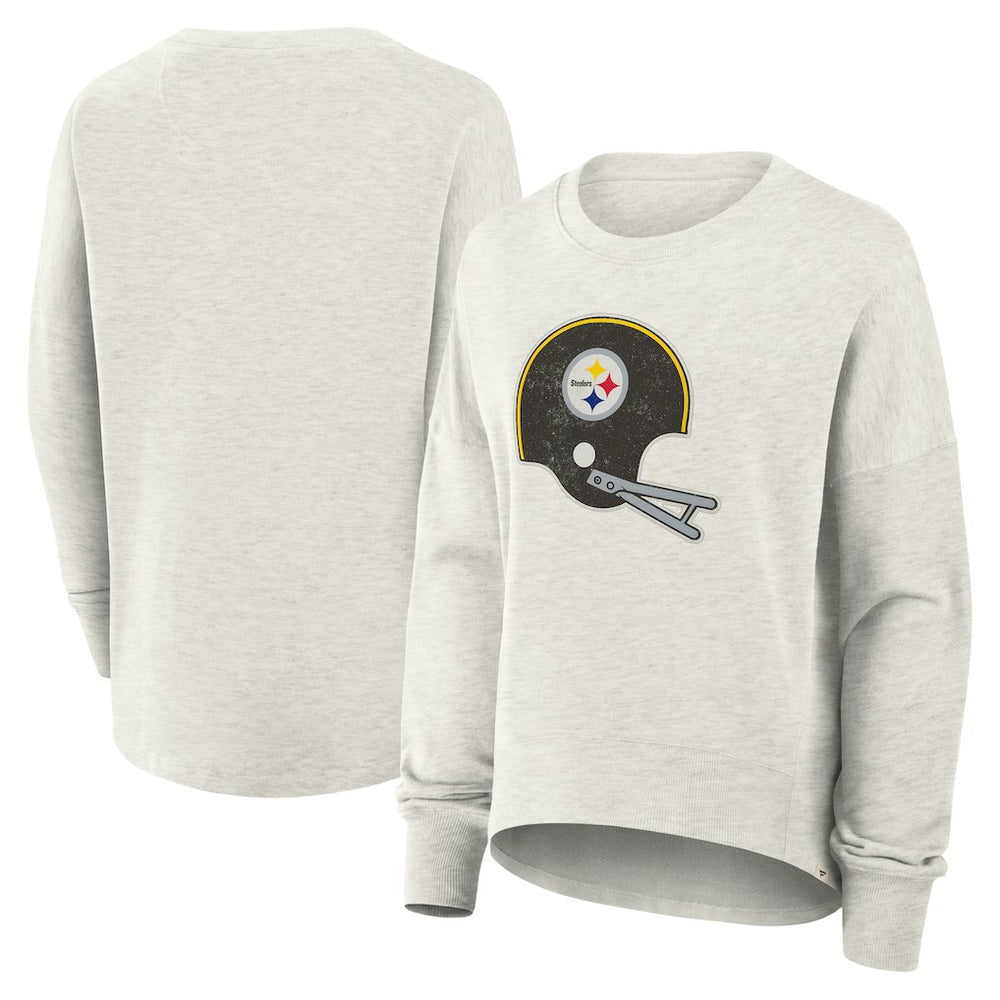 Pittsburgh Steelers Women's Oversized Hometown Pullover Sweatshirt Heather Gray | Fanatics