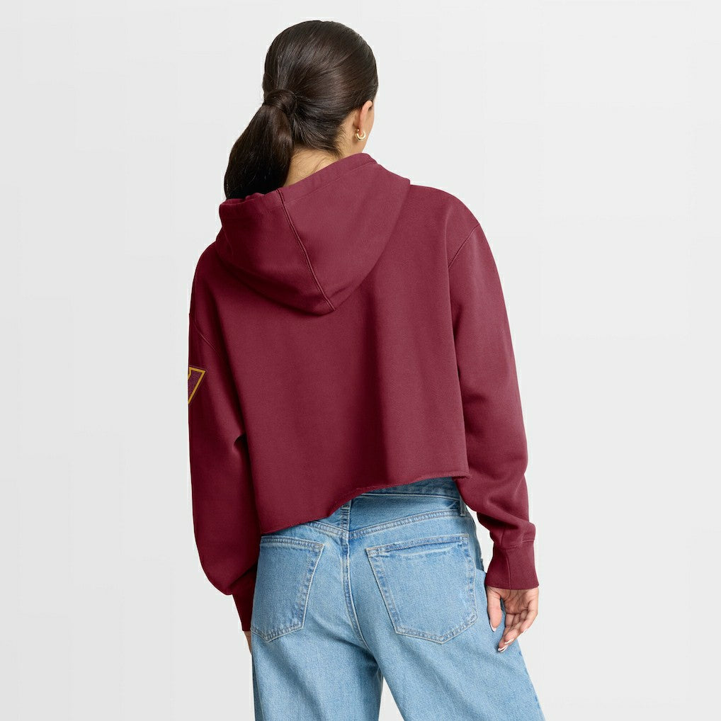 Washington Commanders Women's Oversized Hometown Heritage Cropped Hoodie Burgundy | Fanatics