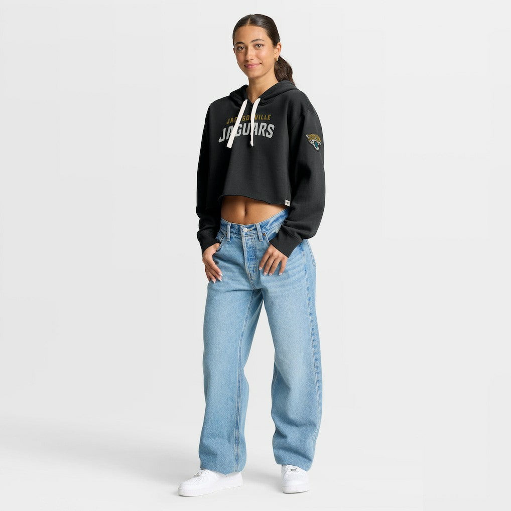 Jacksonville Jaguars Women's Oversized Hometown Heritage Cropped Hoodie Black | Fanatics