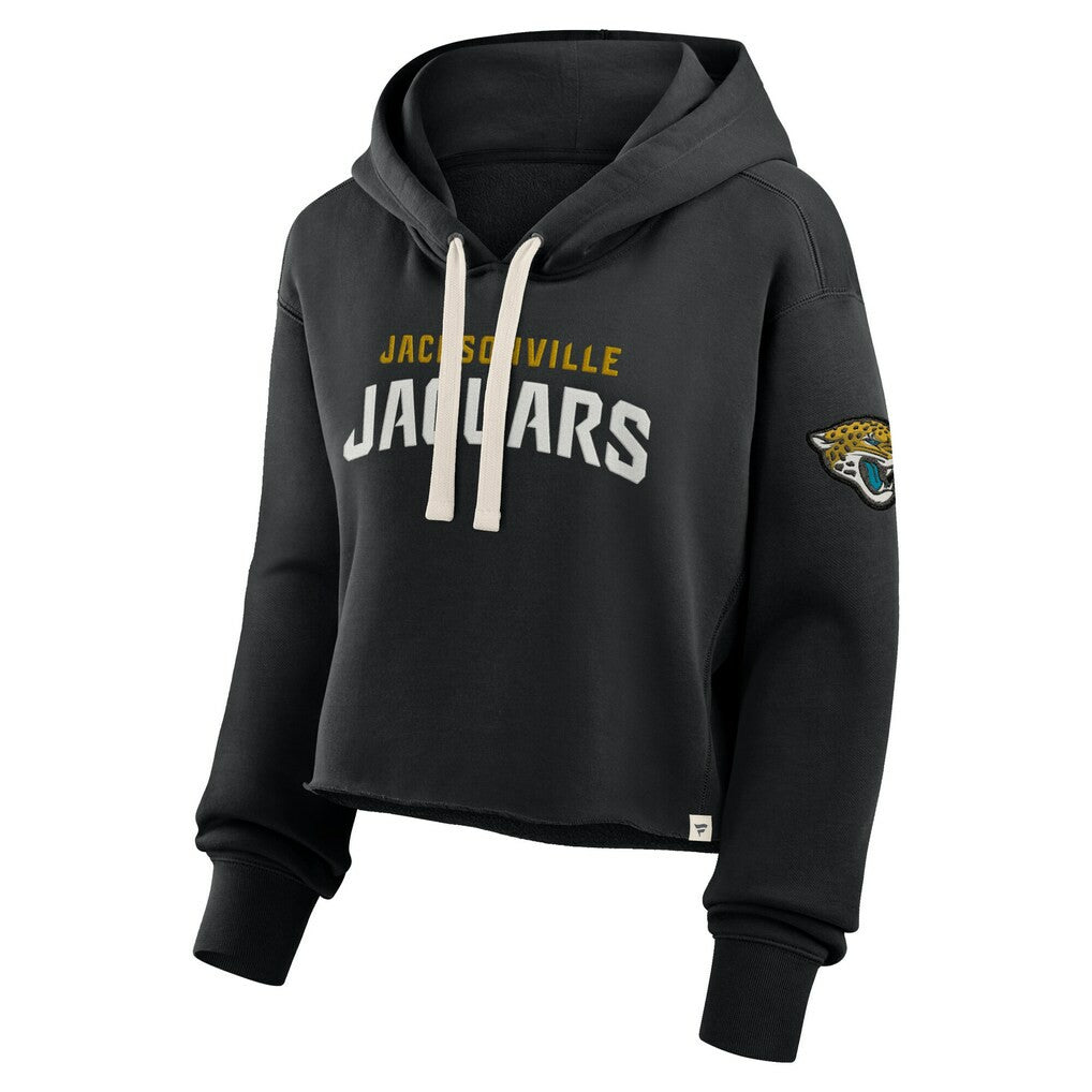 Jacksonville Jaguars Women's Oversized Hometown Heritage Cropped Hoodie Black | Fanatics