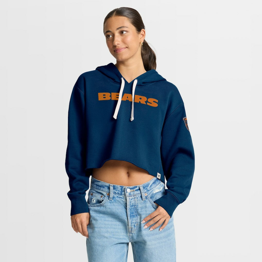 Chicago Bears Women's Oversized Hometown Heritage Cropped Hoodie Navy | Fanatics