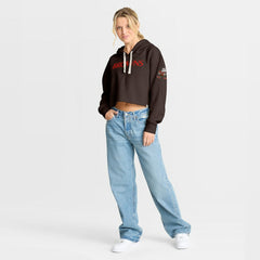 Cleveland Browns Women's Oversized Hometown Heritage Cropped Hoodie Brown | Fanatics