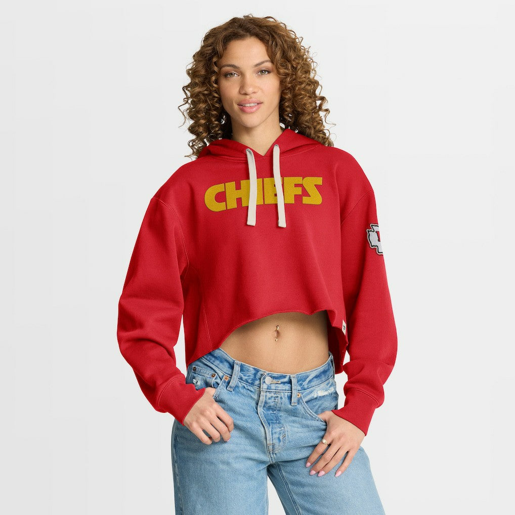 Kansas City Chiefs Women's Oversized Hometown Heritage Cropped Hoodie Red | Fanatics