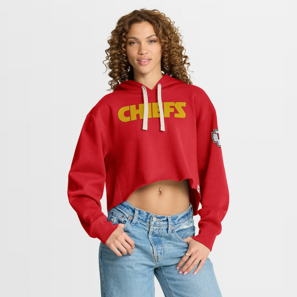 Kansas City Chiefs Women's Oversized Hometown Heritage Cropped Hoodie Red | Fanatics