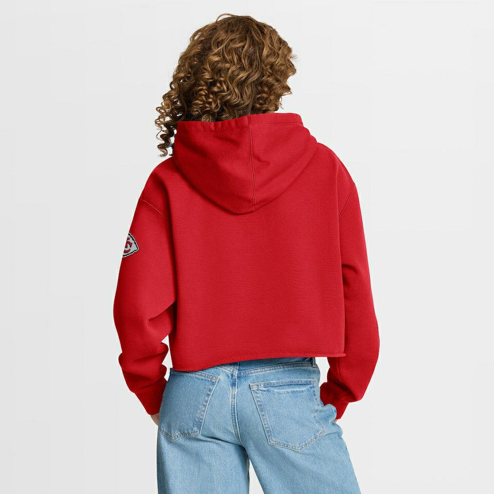 Kansas City Chiefs Women's Oversized Hometown Heritage Cropped Hoodie Red | Fanatics