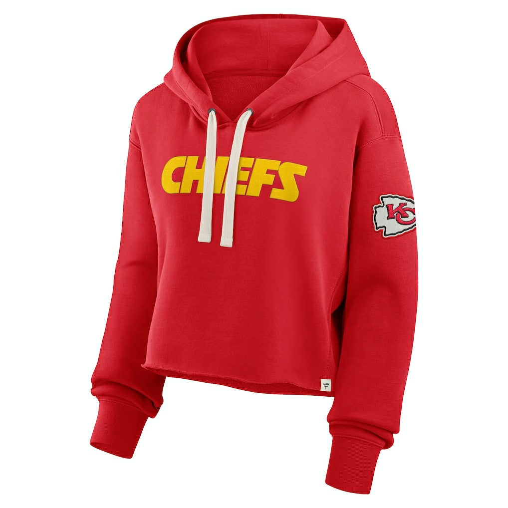 Kansas City Chiefs Women's Oversized Hometown Heritage Cropped Hoodie Red | Fanatics
