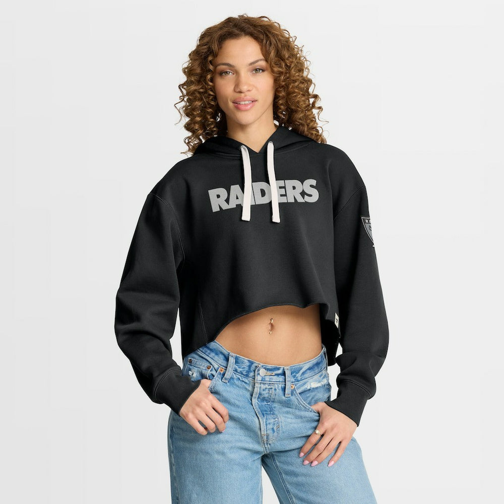 Las Vegas Raiders Women's Oversized Hometown Heritage Cropped Hoodie Black | Fanatics
