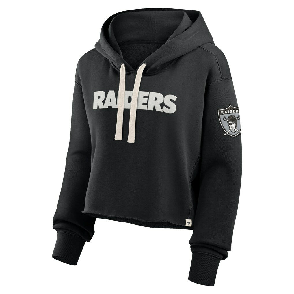 Las Vegas Raiders Women's Oversized Hometown Heritage Cropped Hoodie Black | Fanatics