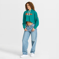 Miami Dolphins Women's Oversized Hometown Heritage Cropped Hoodie Aqua | Fanatics
