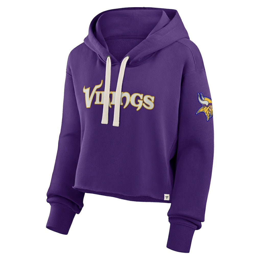 Minnesota Vikings Women's Oversized Hometown Heritage Cropped Hoodie Purple | Fanatics