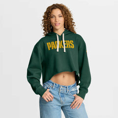 Green Bay Packers Women's Oversized Hometown Heritage Cropped Hoodie Green | Fanatics
