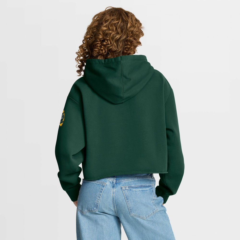 Green Bay Packers Women's Oversized Hometown Heritage Cropped Hoodie Green | Fanatics