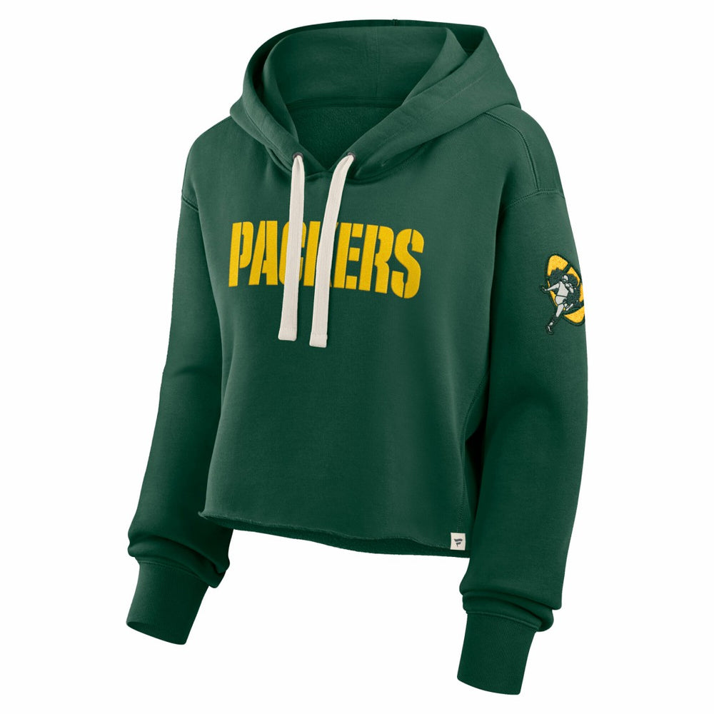 Green Bay Packers Women's Oversized Hometown Heritage Cropped Hoodie Green | Fanatics