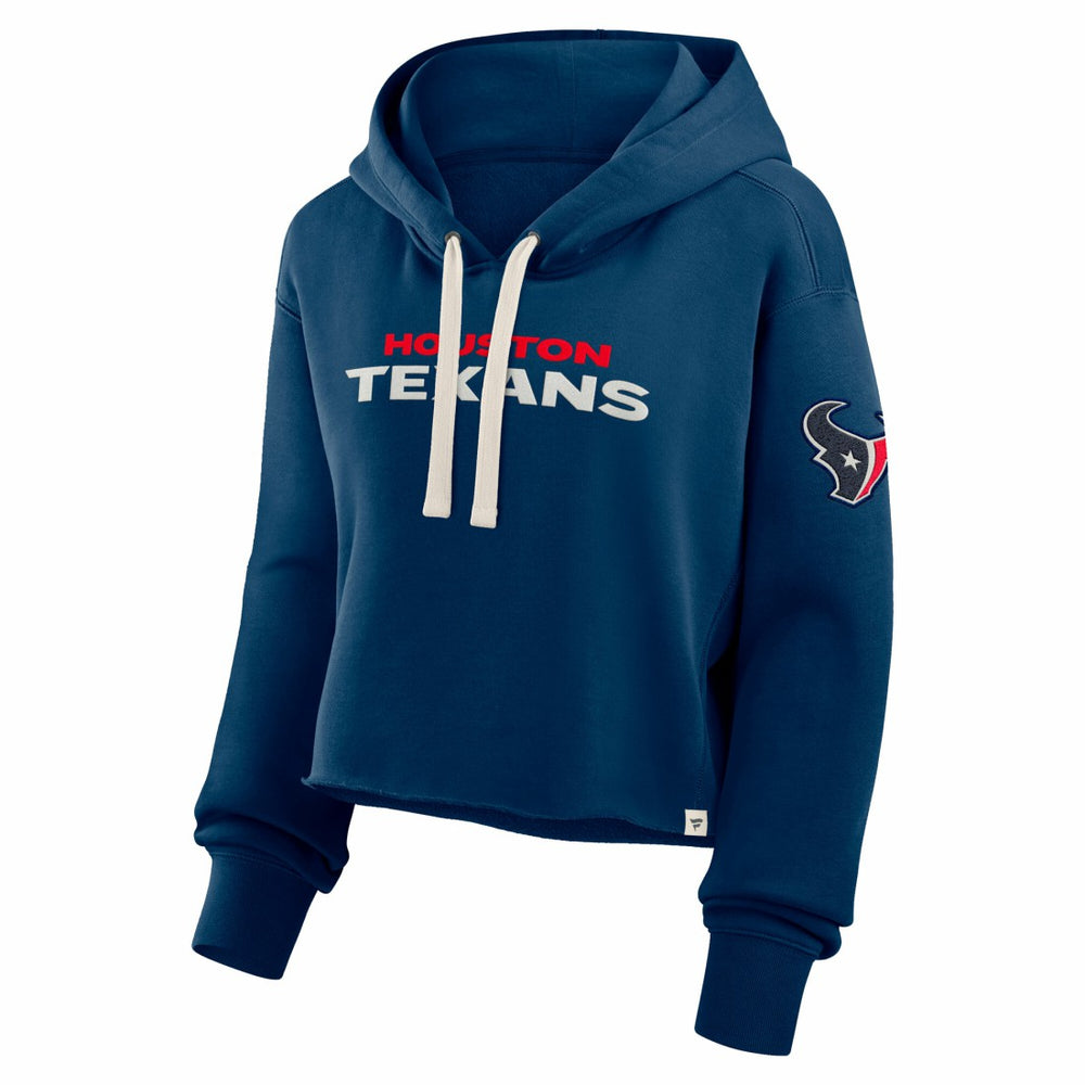 Houston Texans Women's Oversized Hometown Heritage Cropped Hoodie Navy | Fanatics