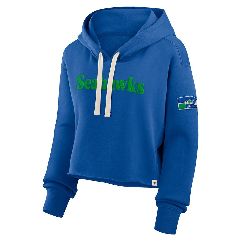 Seattle Seahawks Women's Oversized Hometown Heritage Cropped Hoodie Royal | Fanatics