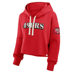 San Francisco 49ers Women's Oversized Hometown Heritage Cropped Hoodie Scarlet | Fanatics