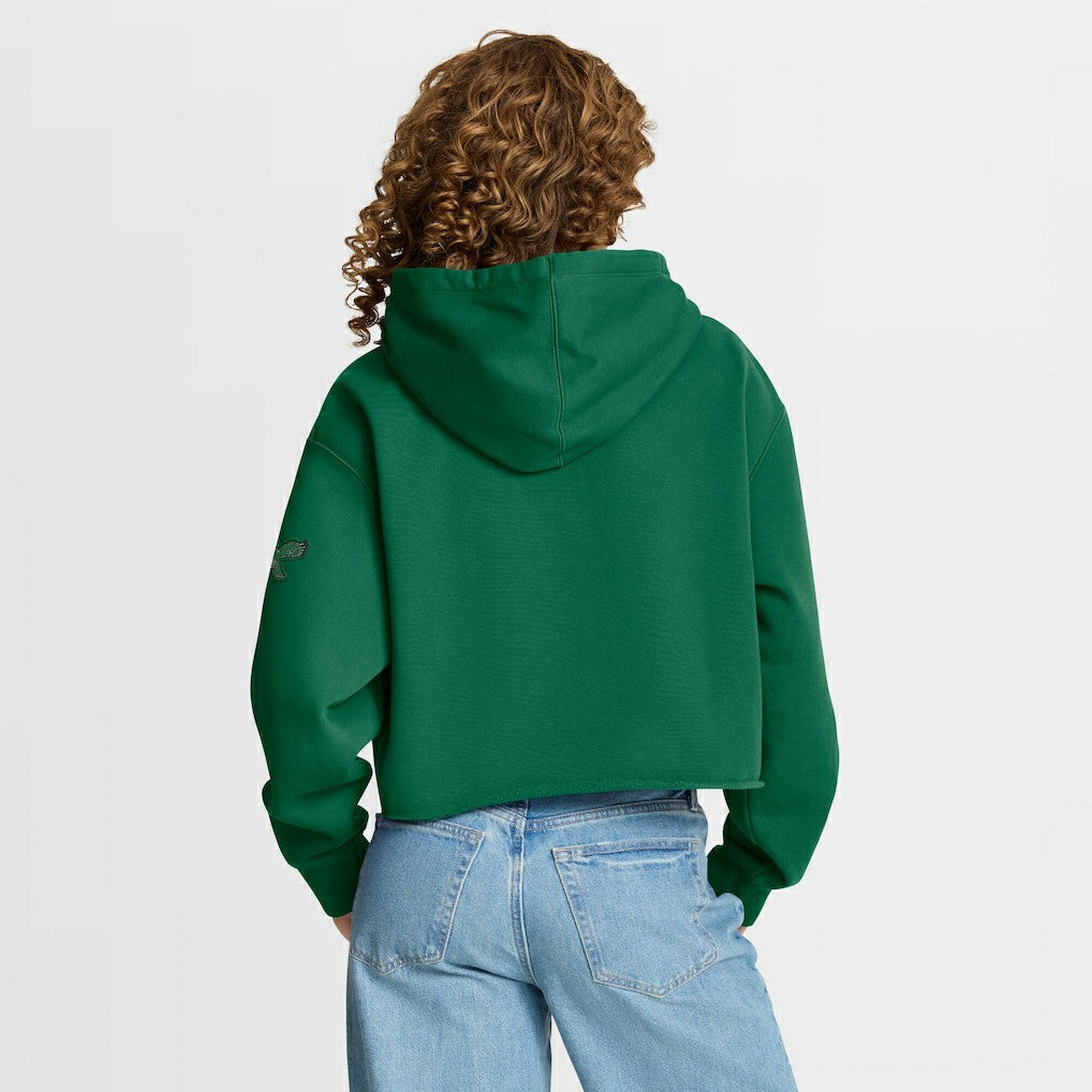 Philadelphia Eagles Women's Oversized Hometown Heritage Cropped Hoodie Kelly Green | Fanatics