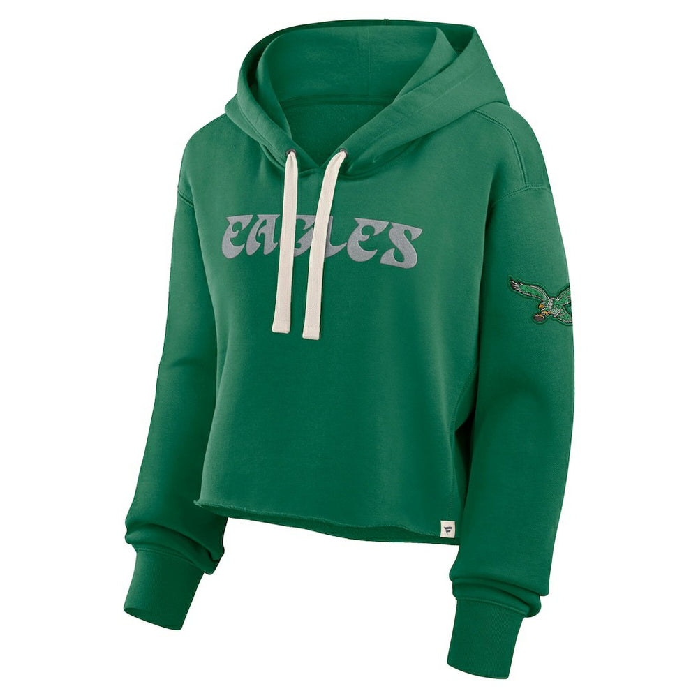 Philadelphia Eagles Women's Oversized Hometown Heritage Cropped Hoodie Kelly Green | Fanatics