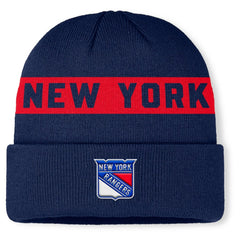New York Rangers Fanatics Authentic Pro Rink Cuffed Knit Hat - Navy - NHL