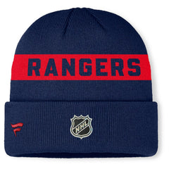 New York Rangers Fanatics Authentic Pro Rink Cuffed Knit Hat - Navy - NHL