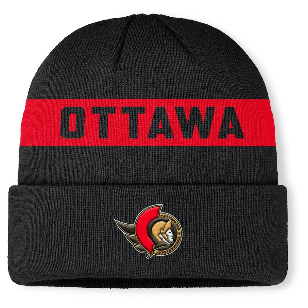 Ottawa Senators Fanatics Authentic Pro Rink Cuffed Knit Hat - Black - NHL