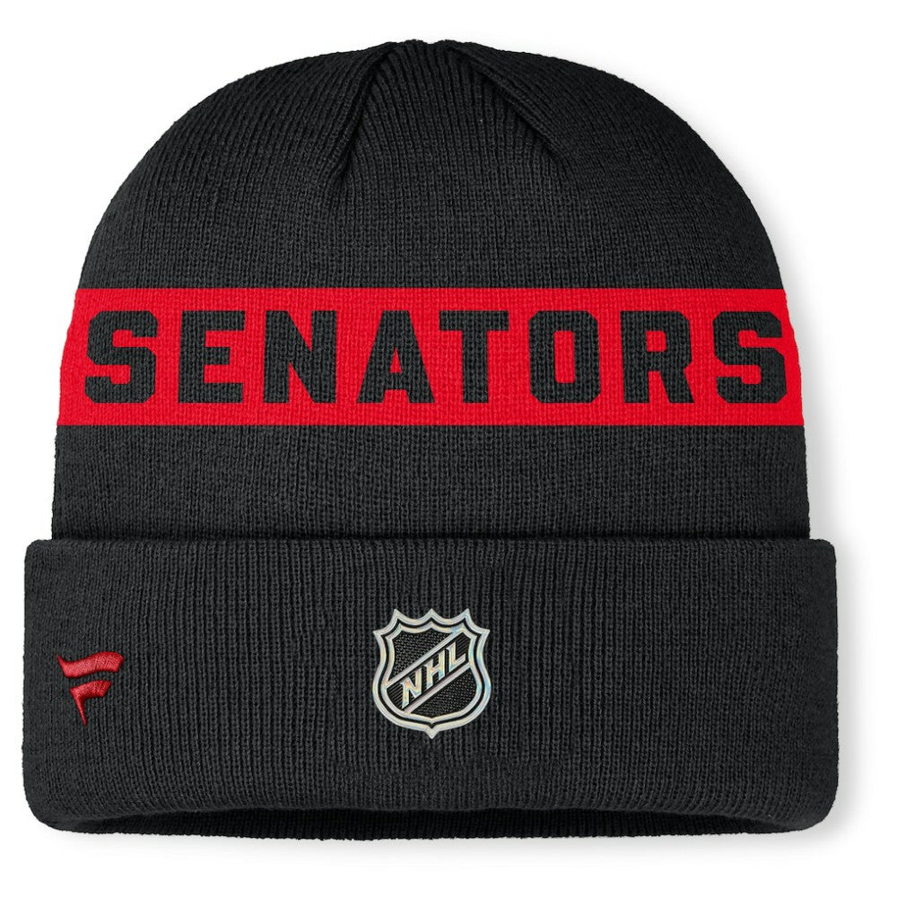 Ottawa Senators Fanatics Authentic Pro Rink Cuffed Knit Hat - Black - NHL