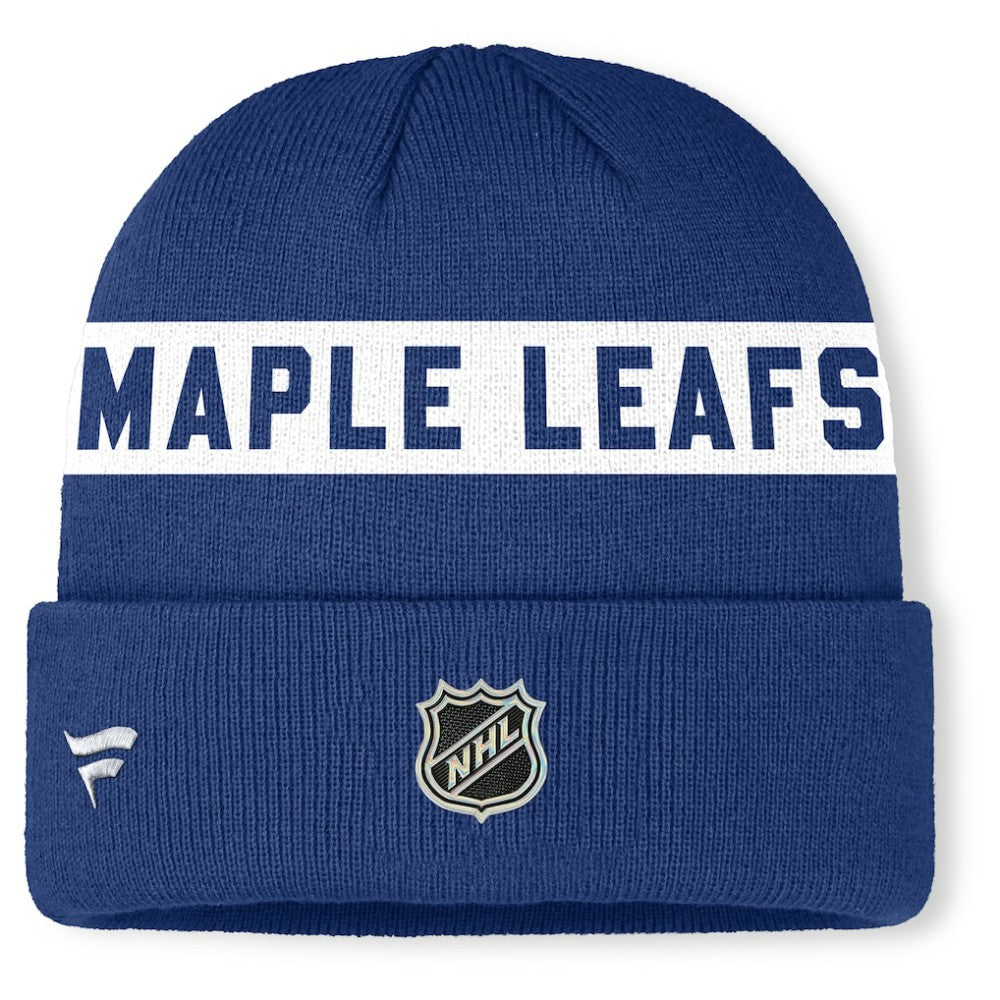 Toronto Maple Leafs Fanatics Authentic Pro Rink Cuffed Knit Hat - Blue - NHL