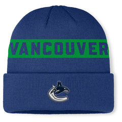 Vancouver Canucks Fanatics Authentic Pro Rink Cuffed Knit Hat - Blue - NHL