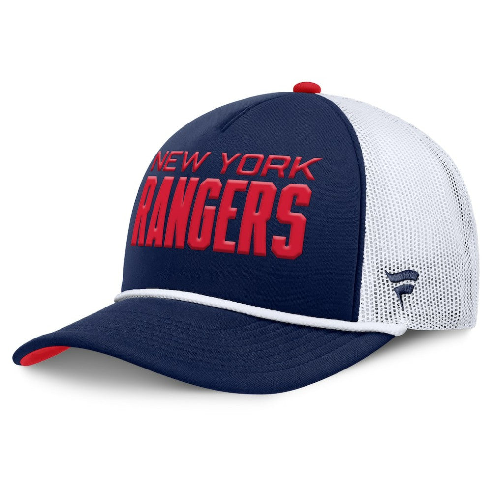 New York Rangers Fanatics Authentic Pro Rink A-Frame Adjustable Hat - Navy/White - NHL